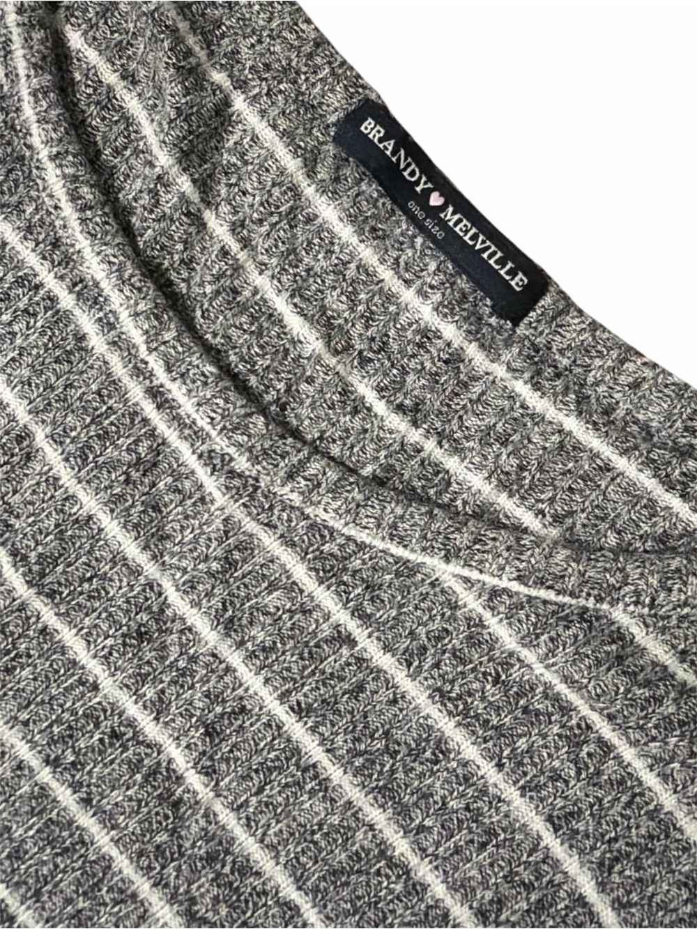 BRANDY MELVILLE Super Soft Gray Striped Knit Sweater- one size